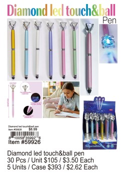 Diamond LED Touch and Ball Pen